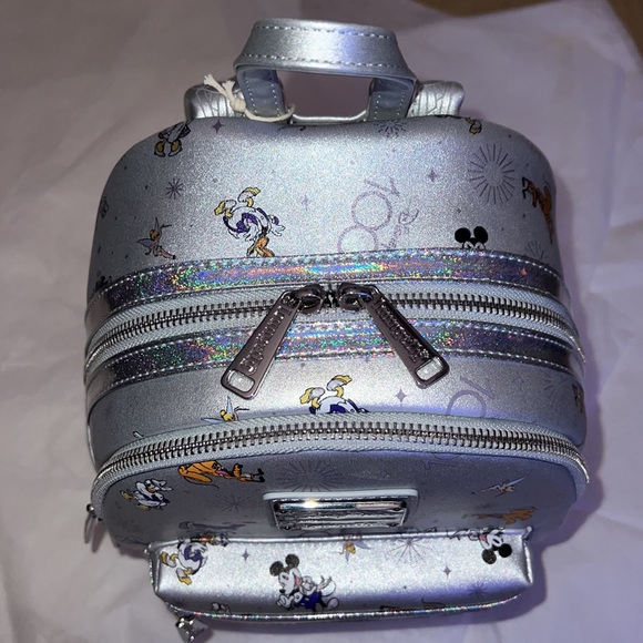 New!! Disney 100th Anniversary Platinum Mickey & Friends Mini Backpack - Picture 11 of 16